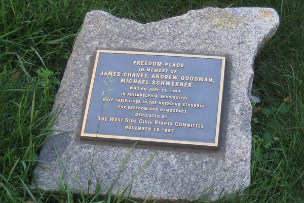 A plaque at Freedom Place<br/>